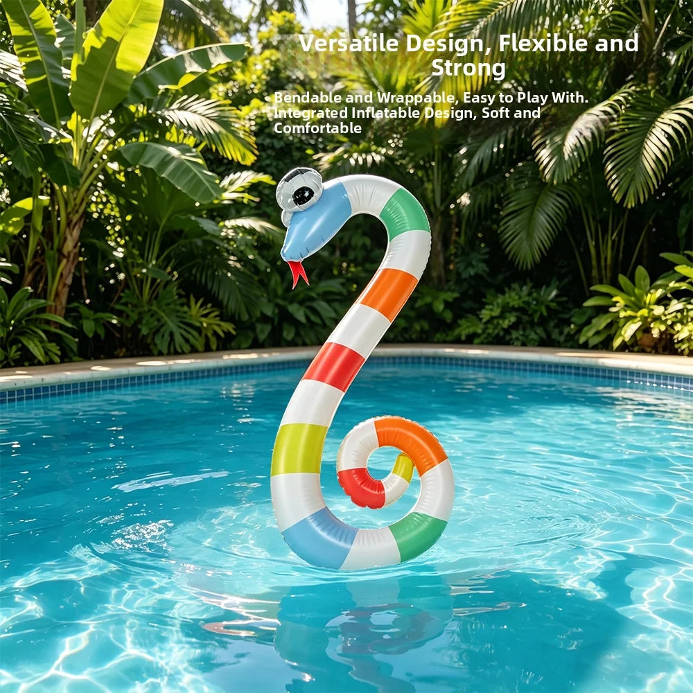 Accessoire gonflable bâton natation forme serpent coloré