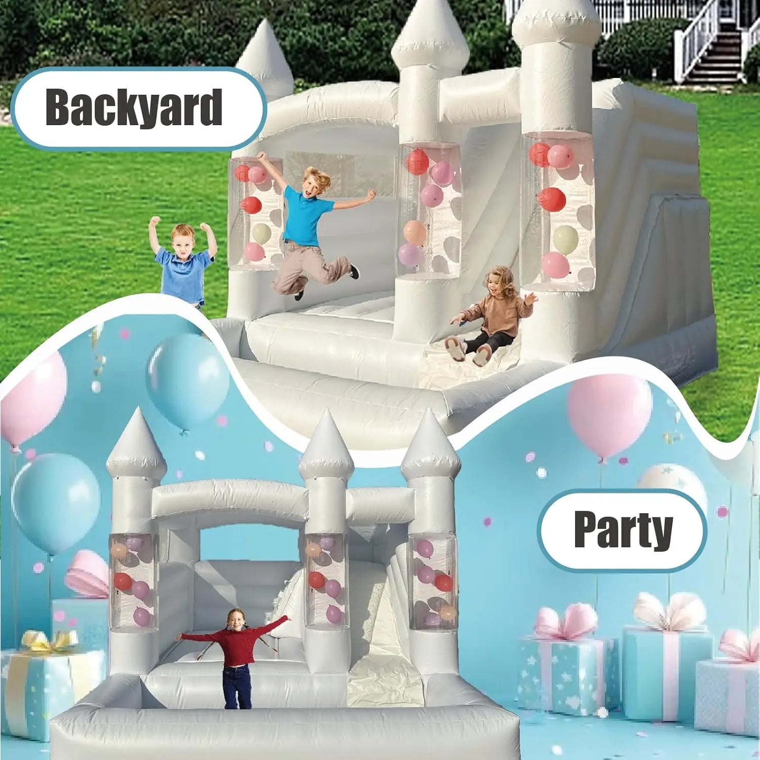 Château gonflable 3,6×3,3 m avec souffleur inclus pour événements
