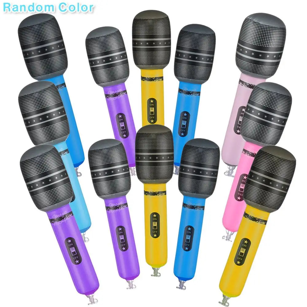 Décoration gonflable micros karaoké, lot de 12 pièces