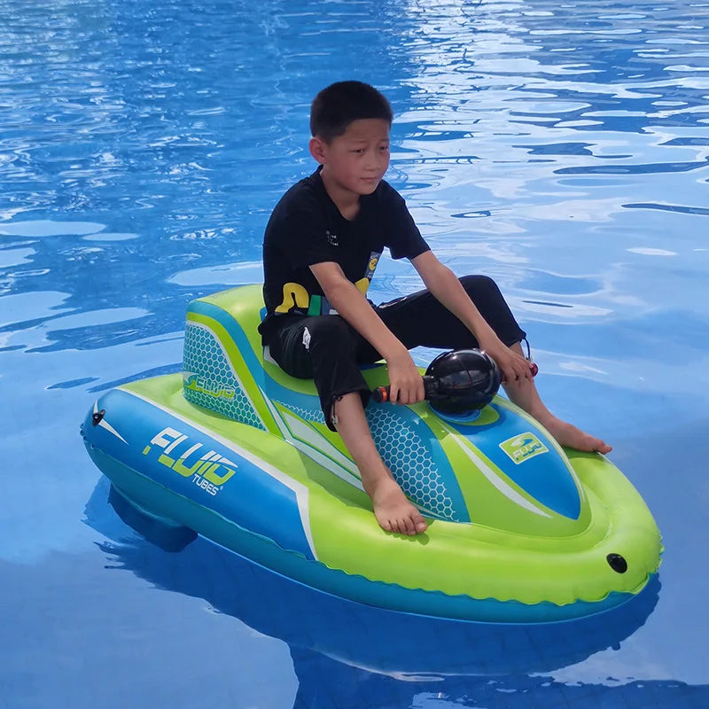 Bateau Gonflable Enfant Hélice Électrique vue de côté
