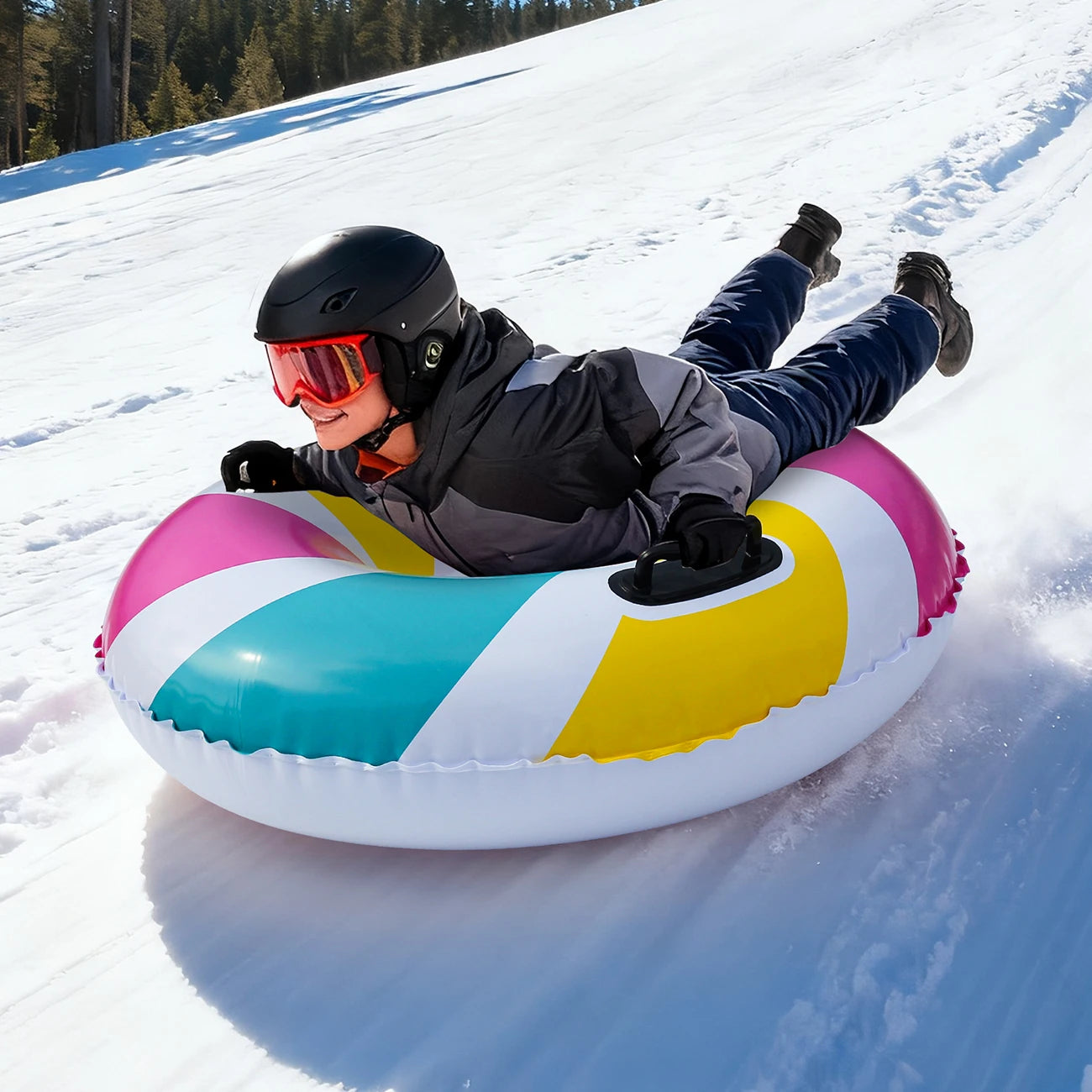 Luge gonflable multicolore pour enfants