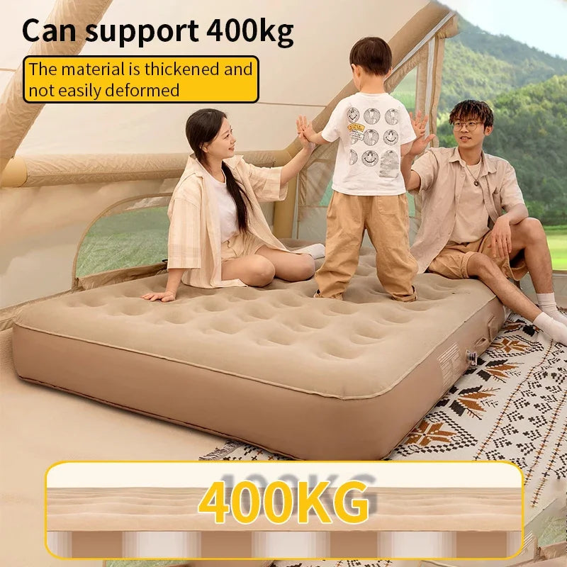 Détail du tissu PVC floqué du matelas auto-gonflant