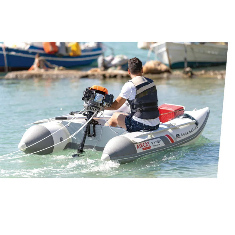 Bateau Gonflable Catamaran Pêche PVC - vue de côté
