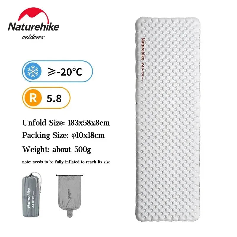 Matelas de camping gonflable en configuration momie orange