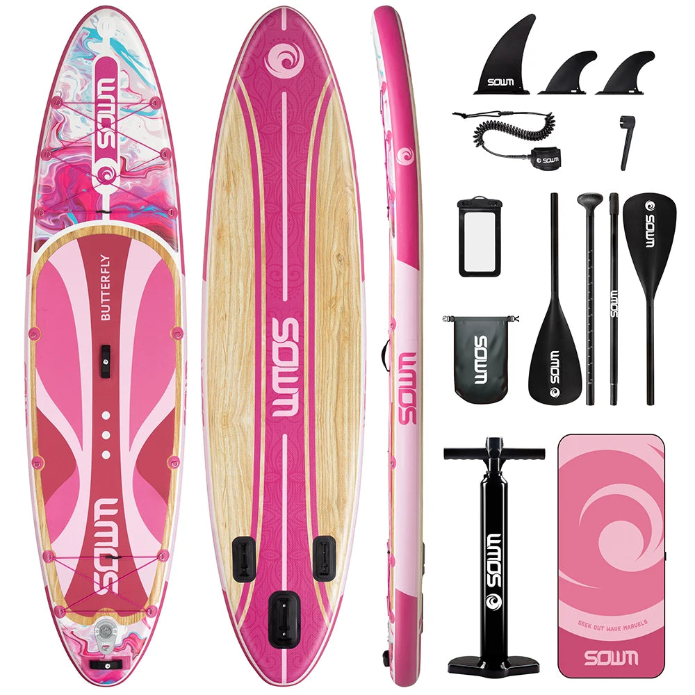 Stand Up Paddle Gonflable Rose Pêche en situation extérieure