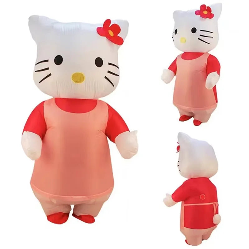 Personne enfilant le costume gonflable mascotte adulte