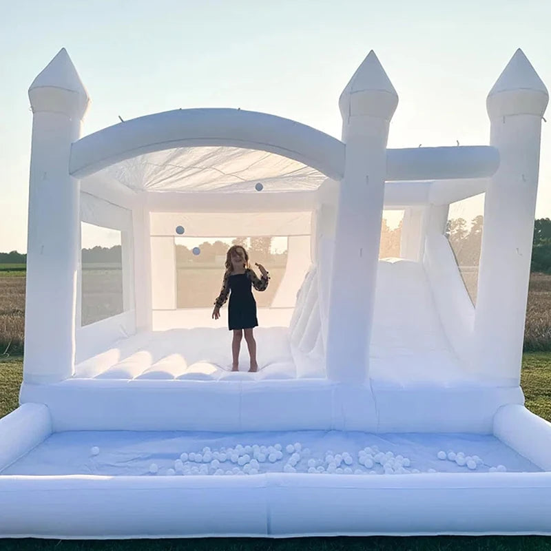 Château gonflable multicolore 5 tailles pour plein air et intérieur