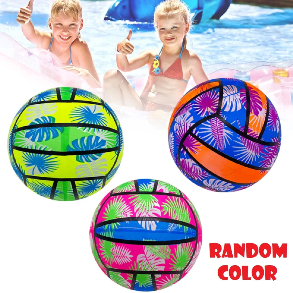 Ballon gonflable volley piscine, vue d'ensemble