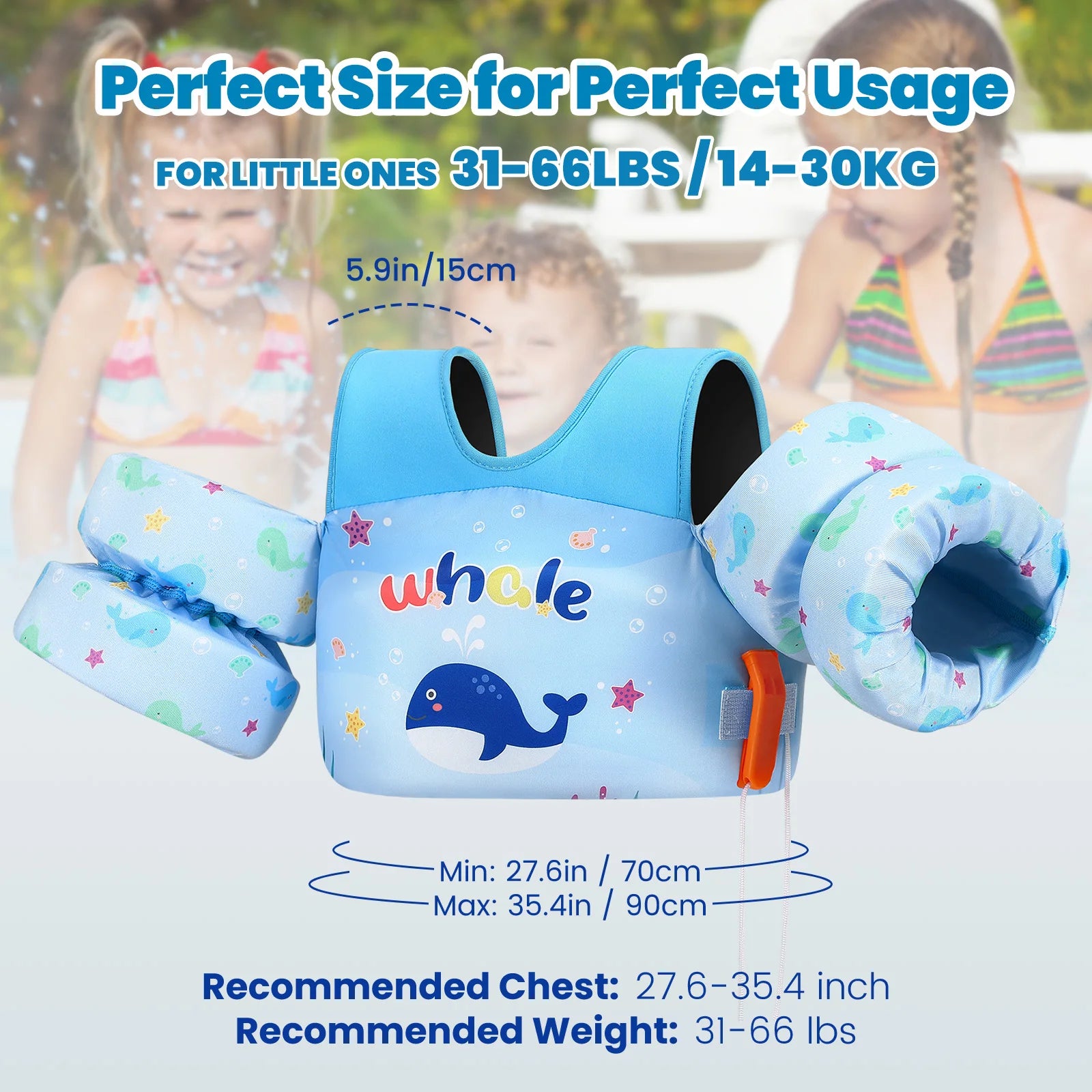 Gilet sauvetage enfant thème baleine