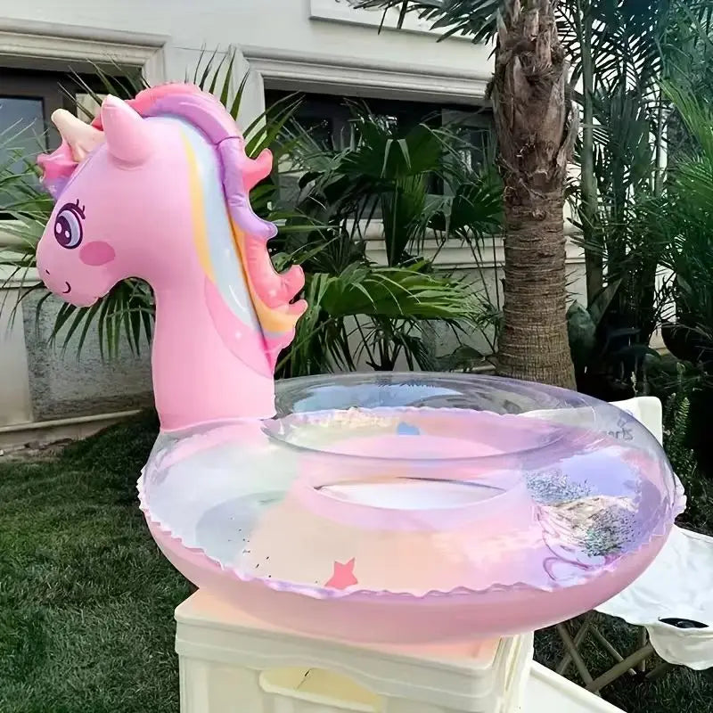 Bouée gonflable licorne pailletee piscine