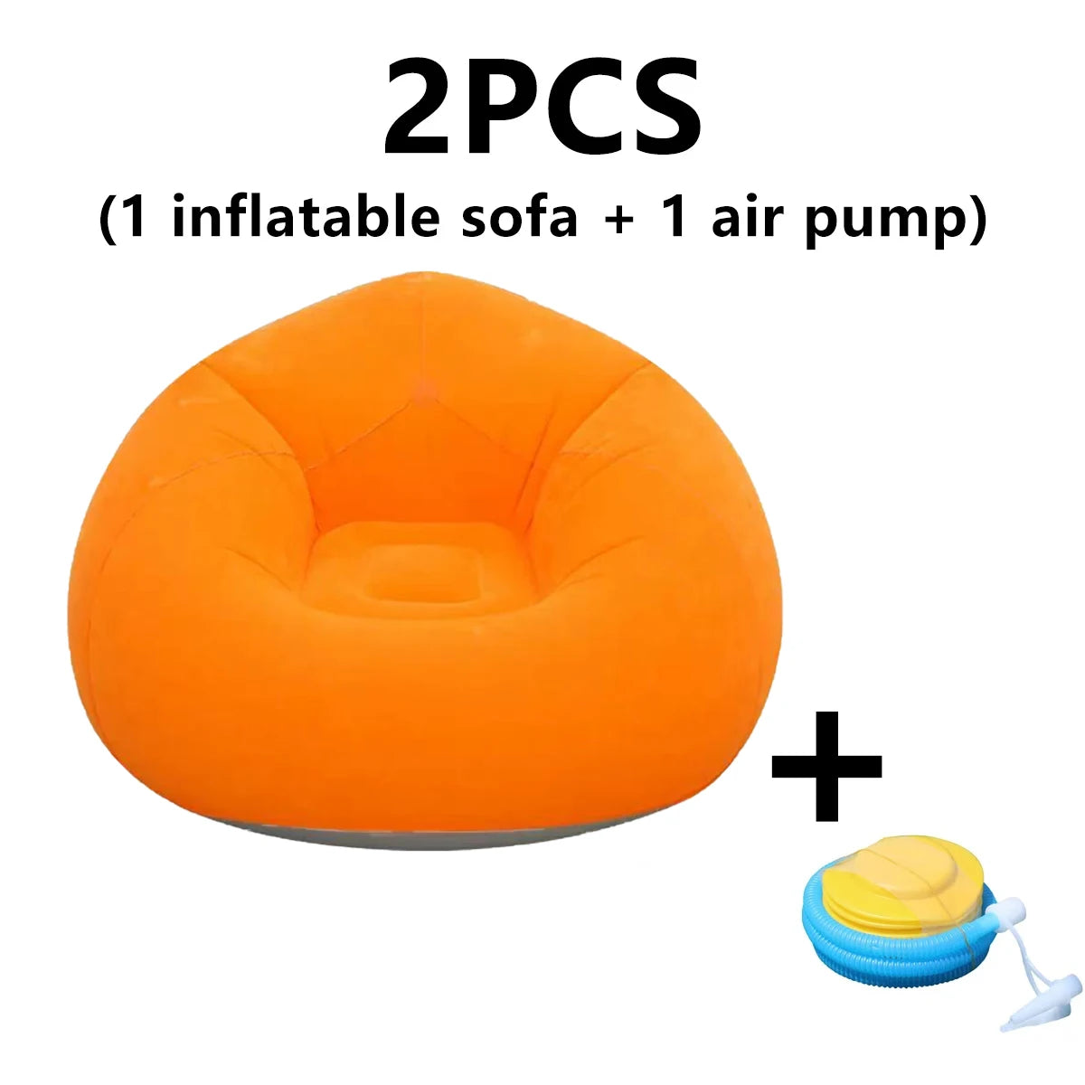 Pouf gonflable rond coloris bleu