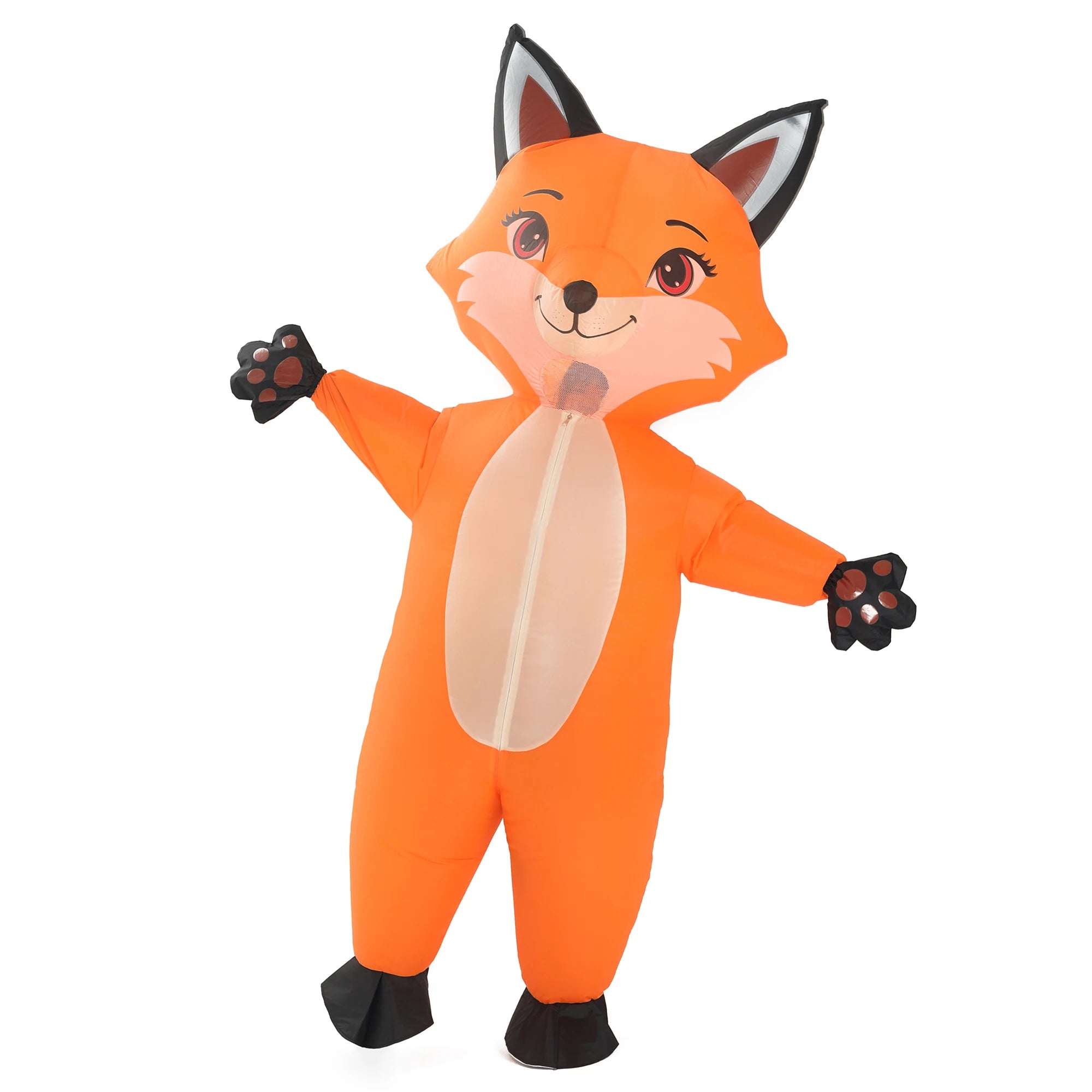 Costume gonflable renard adulte orange vue de face