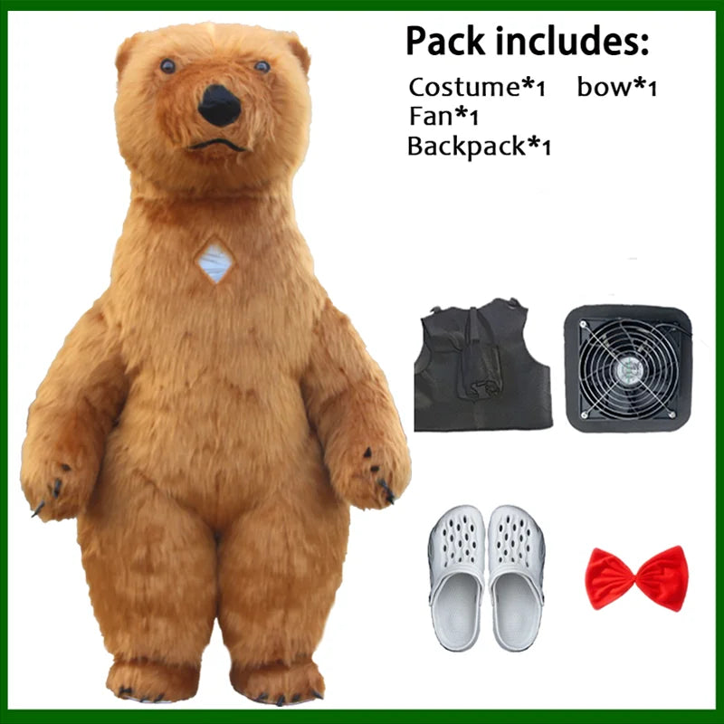 Costume gonflable panda ours polaire détail de la tête 26