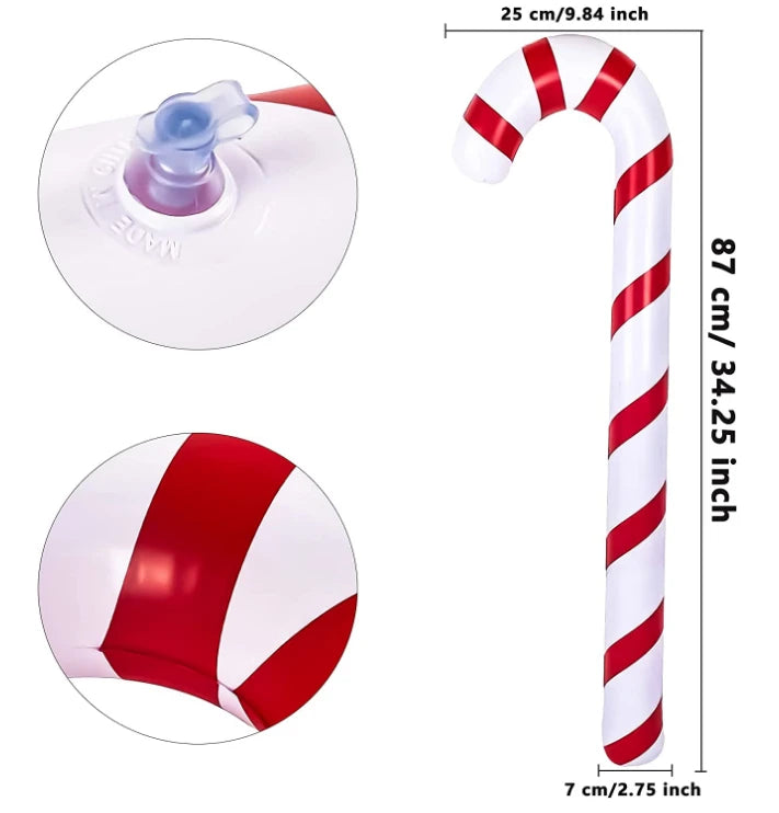 Lot 4 ballons gonflables Noël sucette couleurs vives extérieur