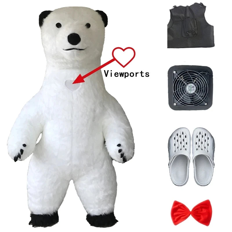 Costume gonflable mascotte géante vue arrière