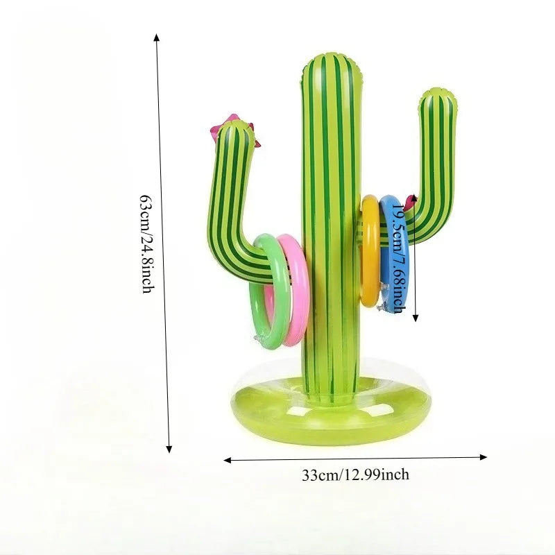 Jeu gonflable lancer anneaux cactus PVC piscine plage