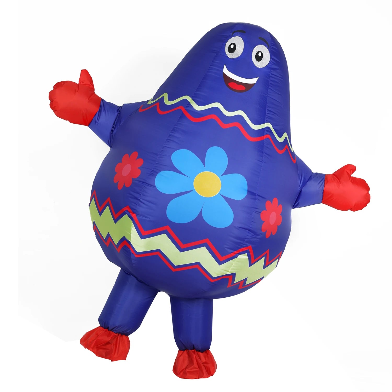 Costume gonflable oeuf de Paques vue latérale adulte