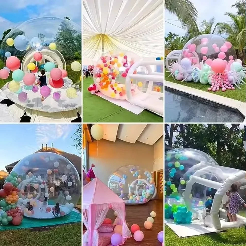Détail du PVC transparent de la bulle gonflable