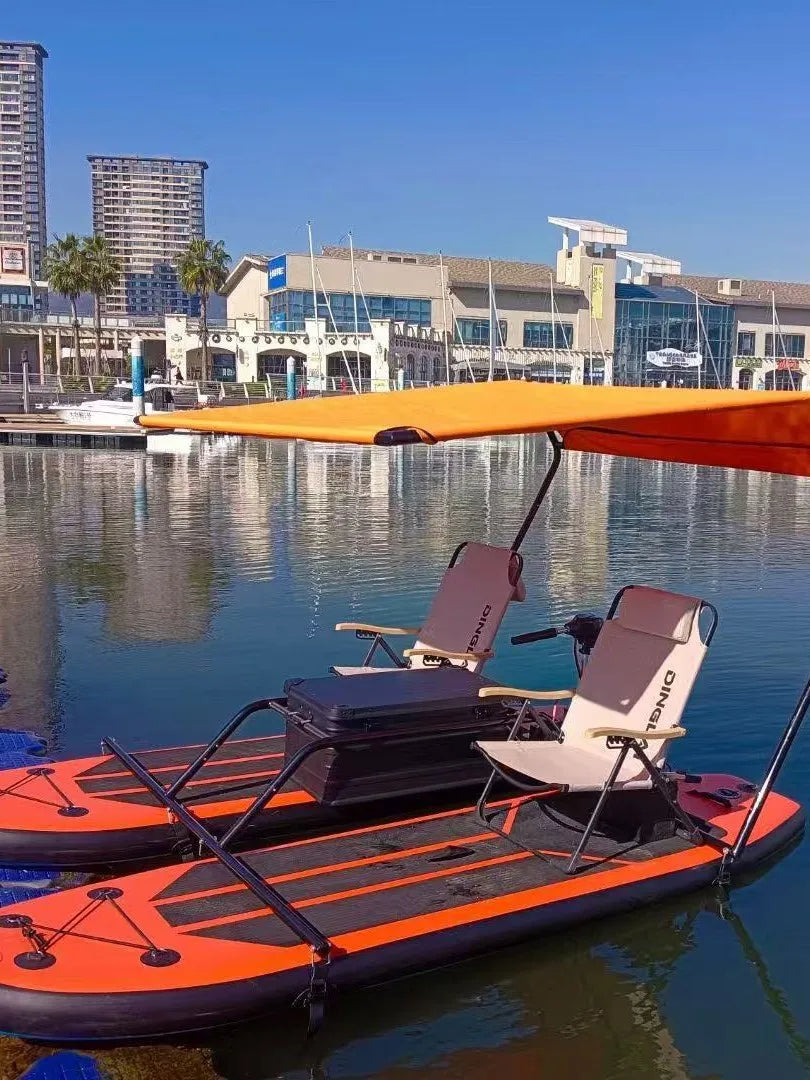 Stand Up Paddle Gonflable Catamaran Électrique - en situation sur l'eau