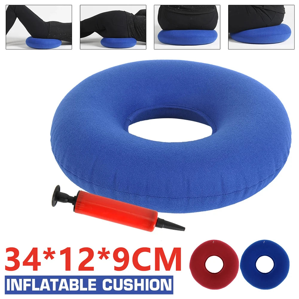 Coussin gonflable rond coloris bleu marine