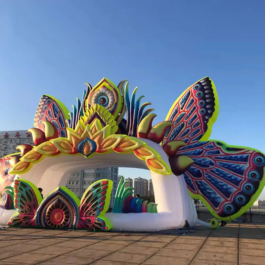 Tente gonflable scène DJ papillon pour festival de musique