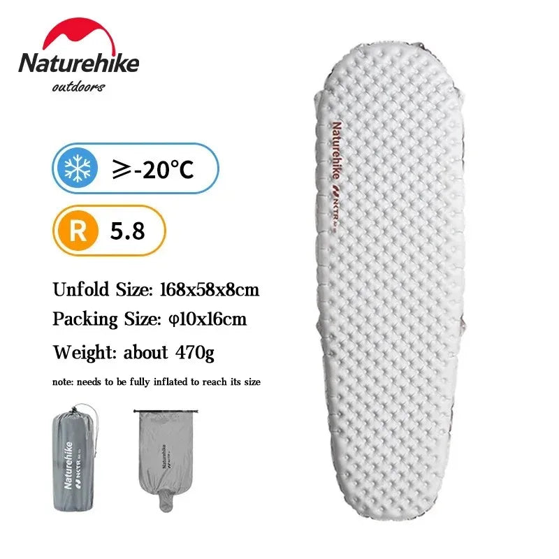 Vue de dessus du matelas de camping gonflable