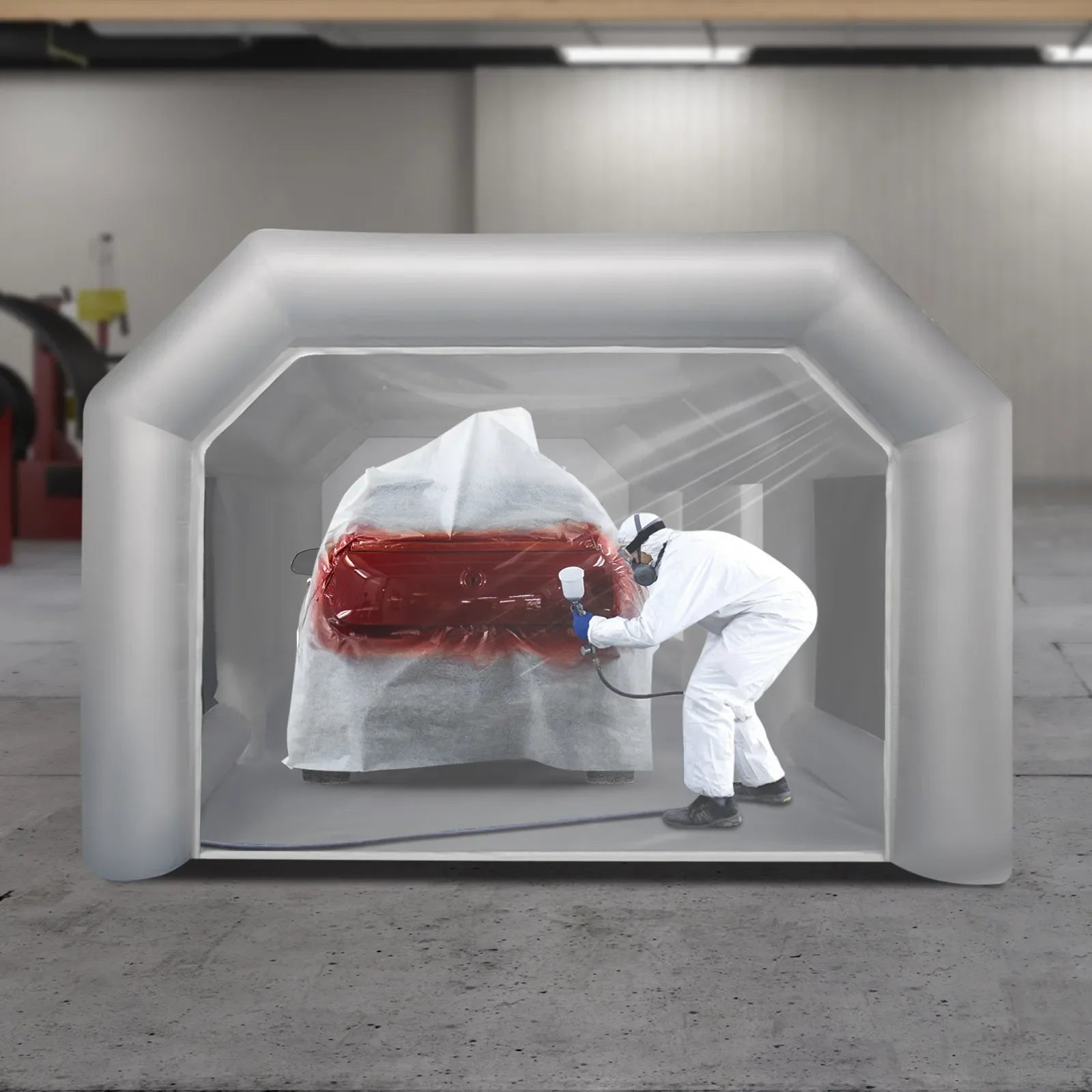 Cabine de peinture gonflable application atelier
