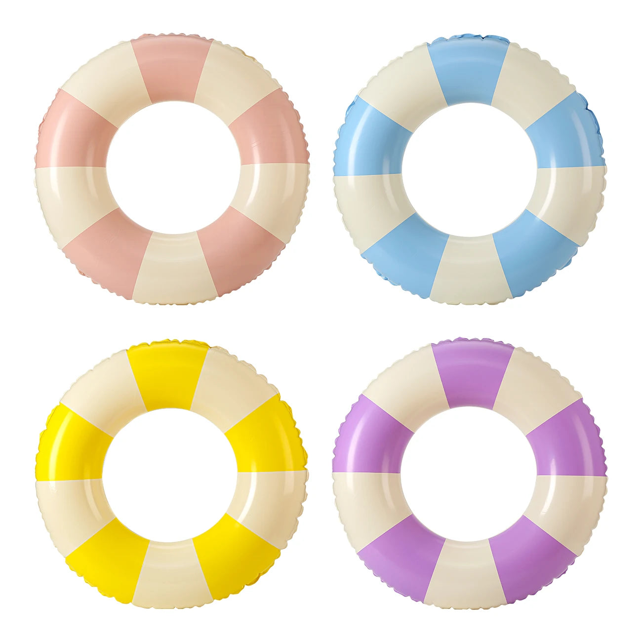 Bouée gonflable anneau rayué violet 90cm piscine