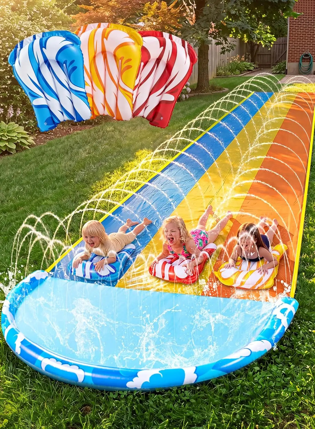 Toboggan aquatique gonflable prêt à l'emploi pour l'été
