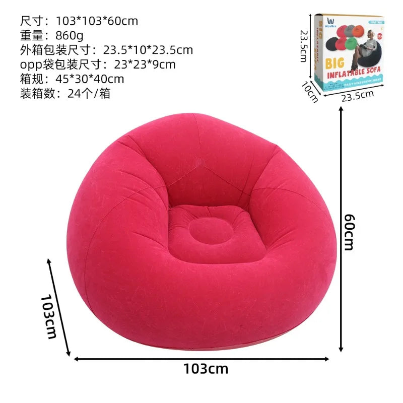 Fauteuil gonflable PVC, dimensions 122x120 cm