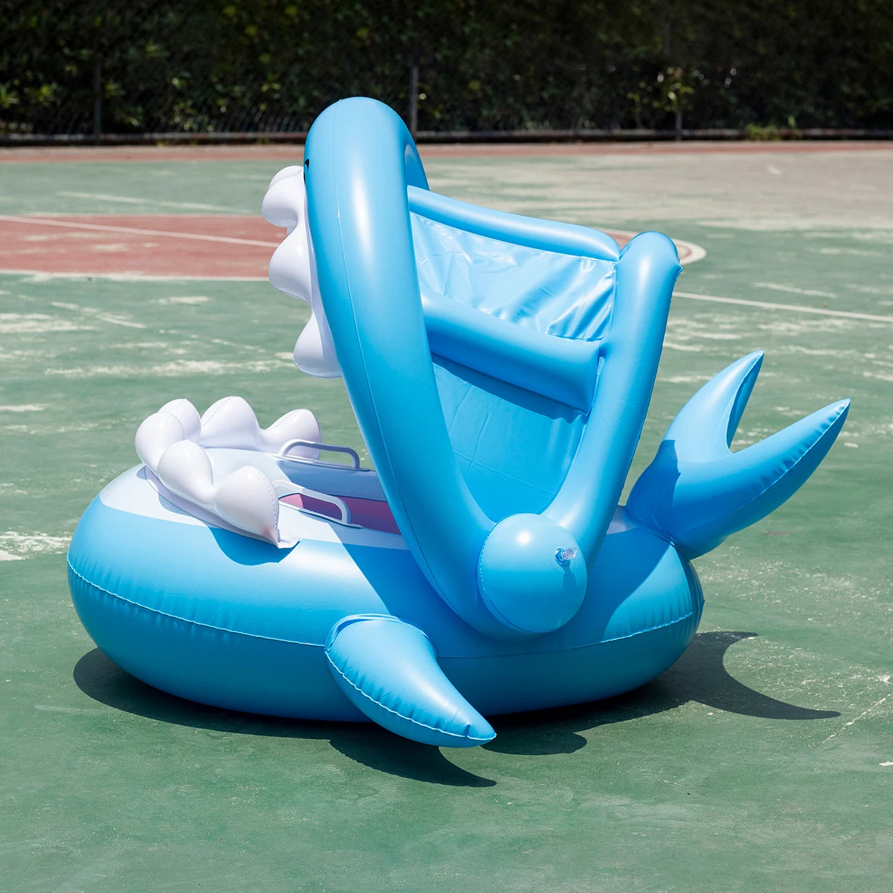 Bouée gonflable requin siège flottant bleu pour enfants piscine