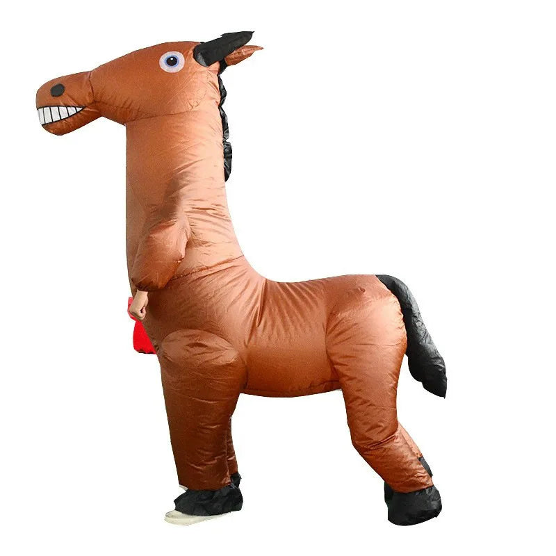 Costume gonflable animal drôle cheval de profil