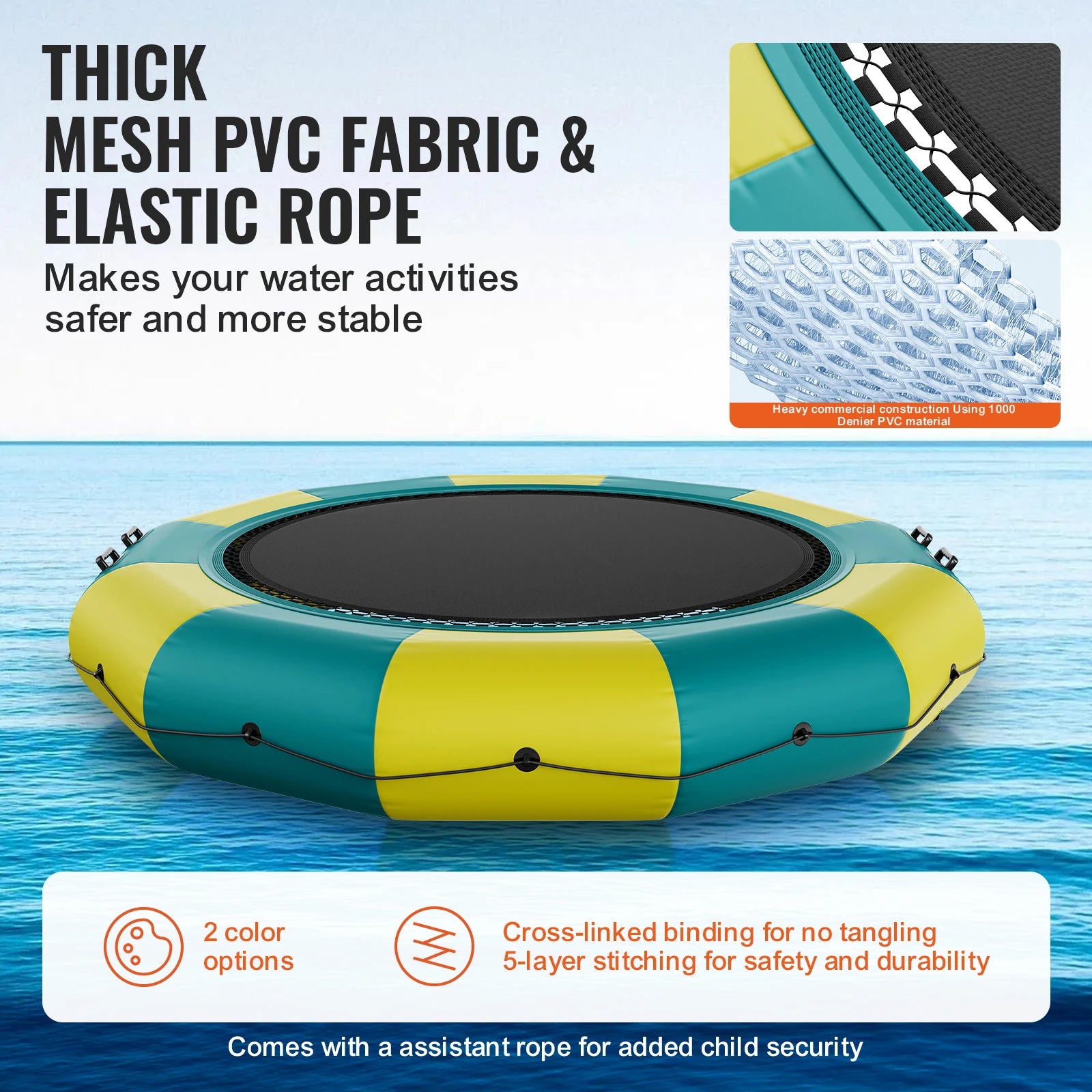 Échelle 3 marches du trampoline gonflable aquatique
