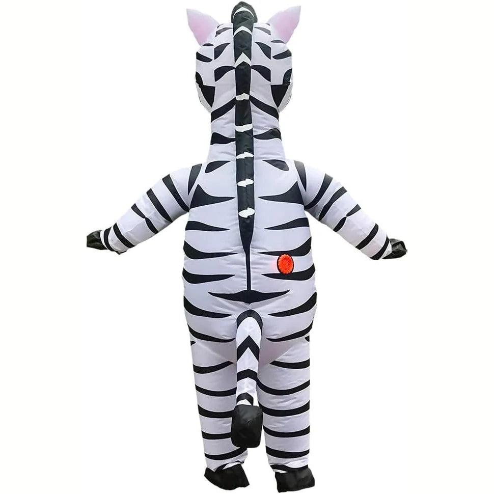 Déguisement zèbre gonflable blanc et noir Halloween