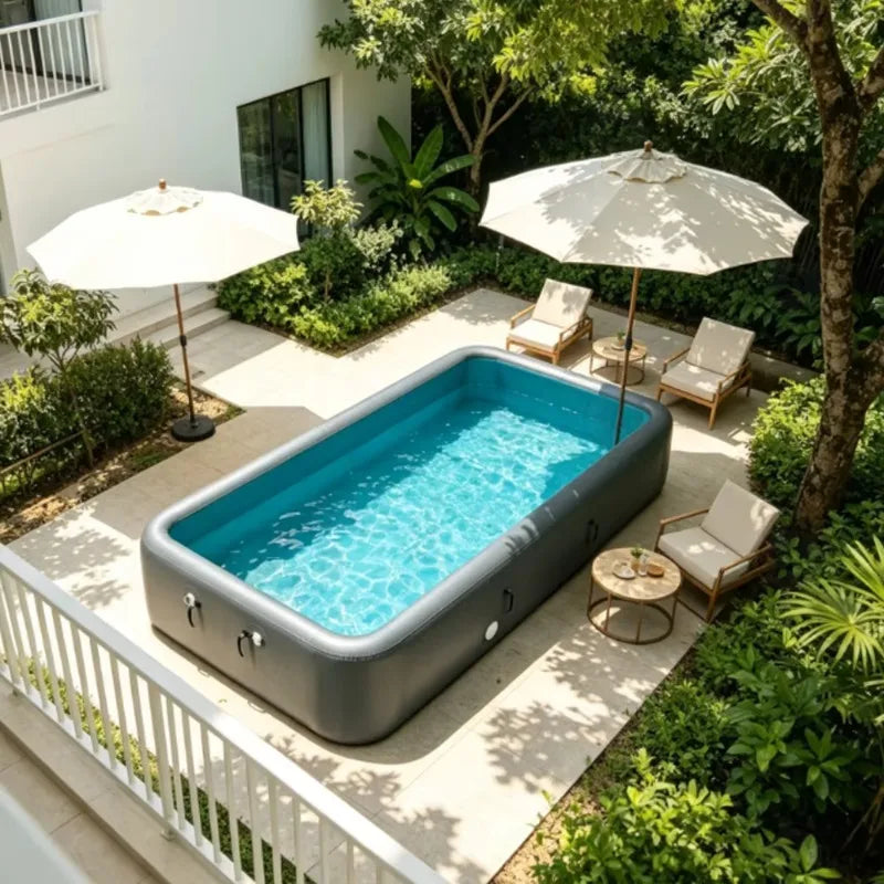 Utilisation familiale de la piscine gonflable autoportante