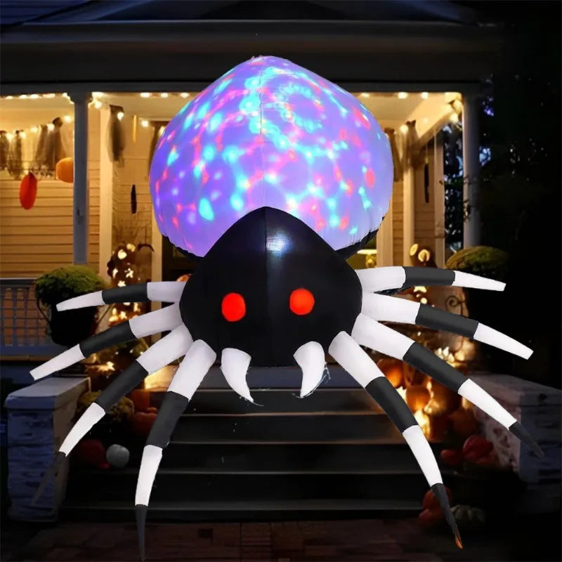Détail du tissu de l'araignée gonflable Halloween