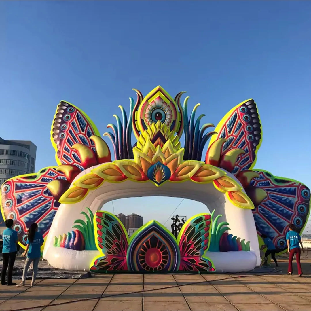 Tente gonflable scène DJ papillon pour festival de musique