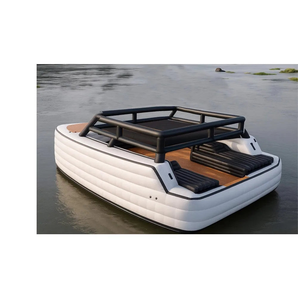 Bateau yacht gonflable rose pour événement nautique