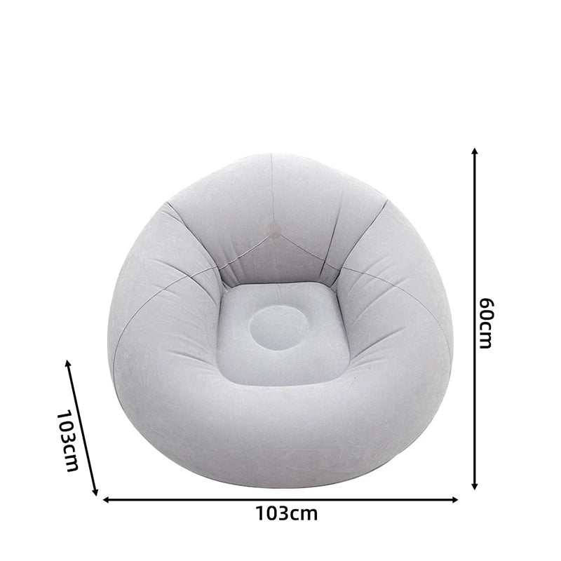 Vue des neuf coloris du pouf canapé gonflable