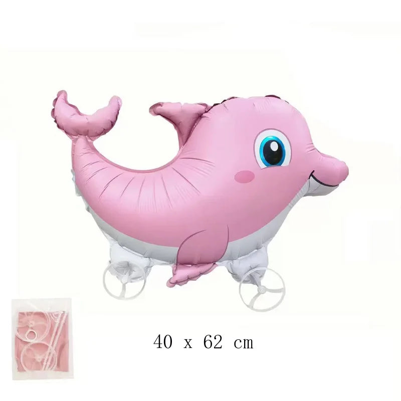 Ballon aluminium animal marchant baby shower thème animé