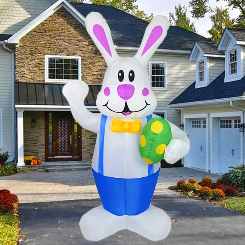 Gonflable Pâques lapin 1,9 m en polyester extérieur
