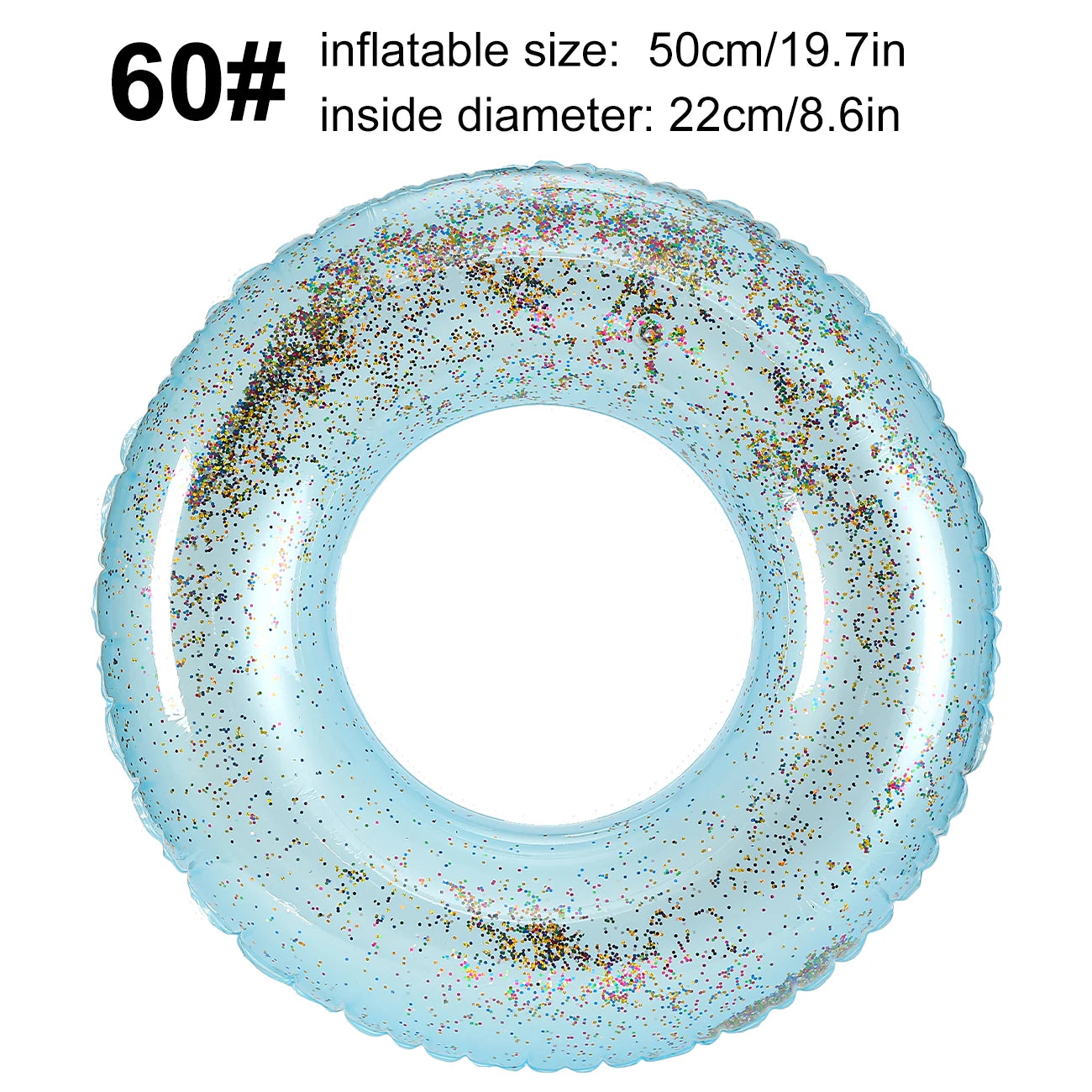 Flotteur gonflable anneau bleu 60 cm emballage