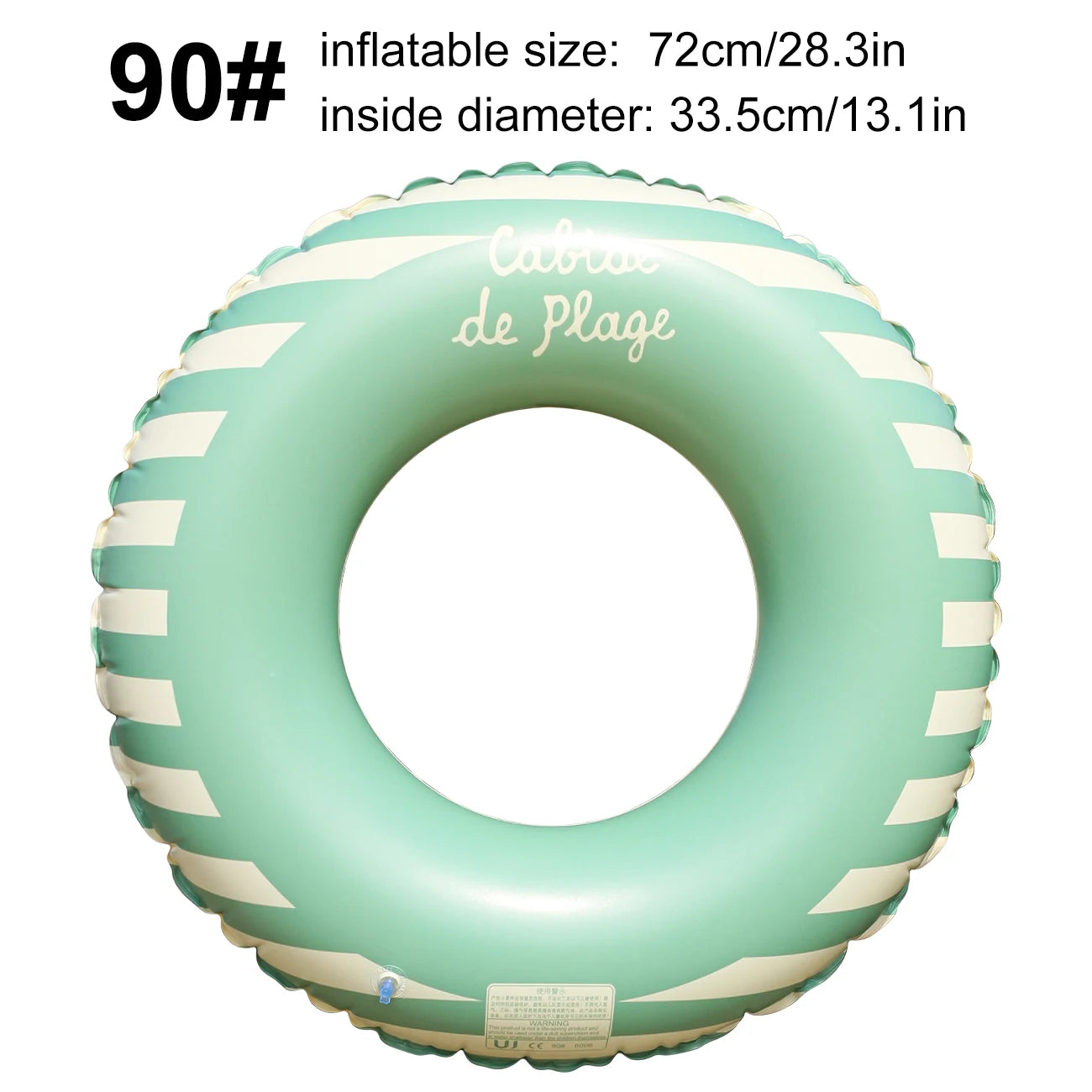 Anneau gonflable vert 60 cm pliable portable plage