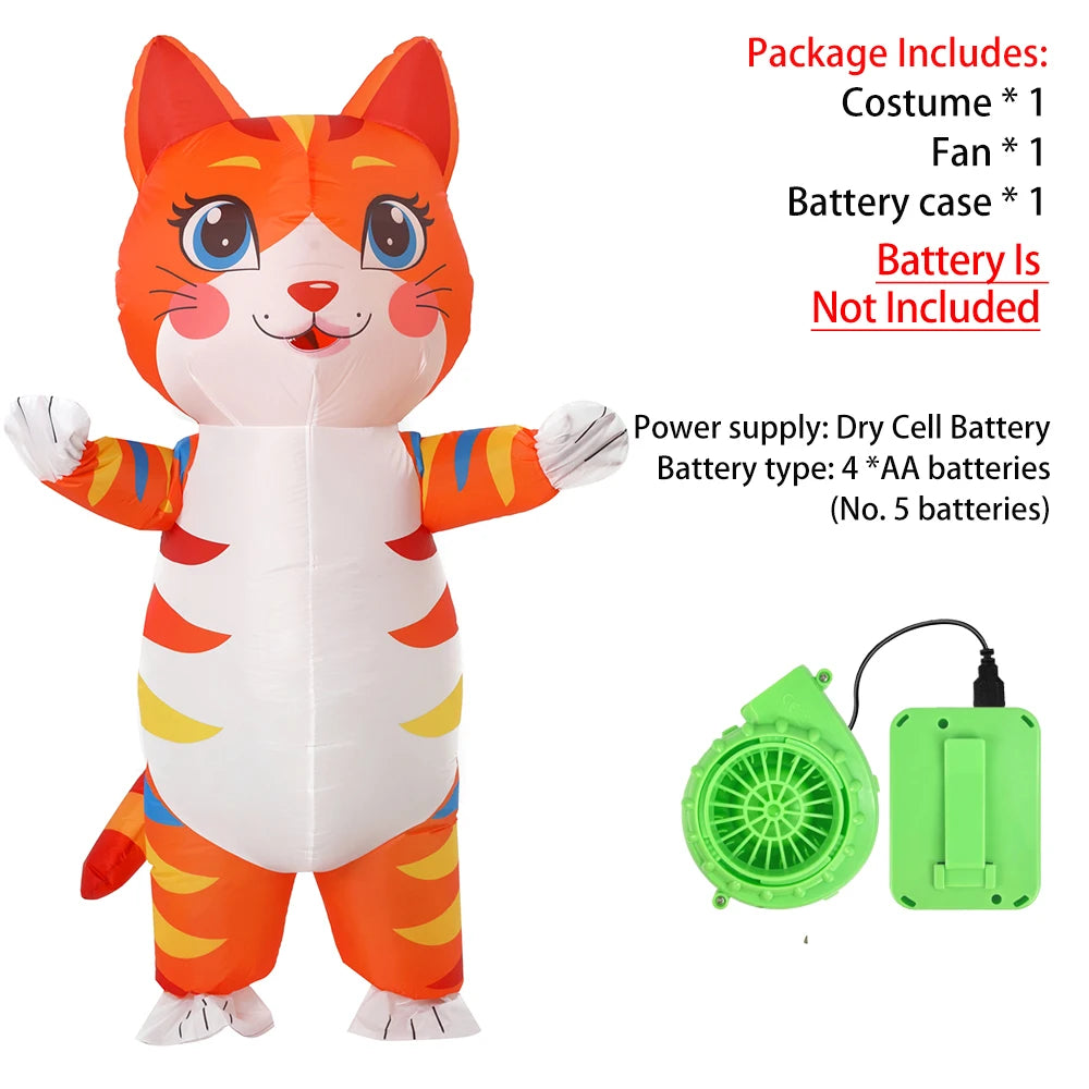 Costume gonflable chat ventilateur intégré