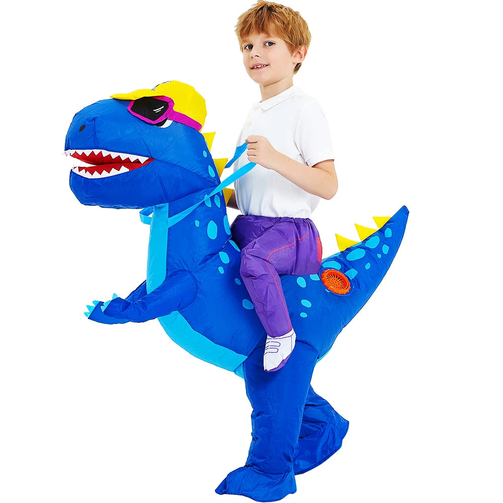Costume gonflable dinosaure enfant, coloris vert