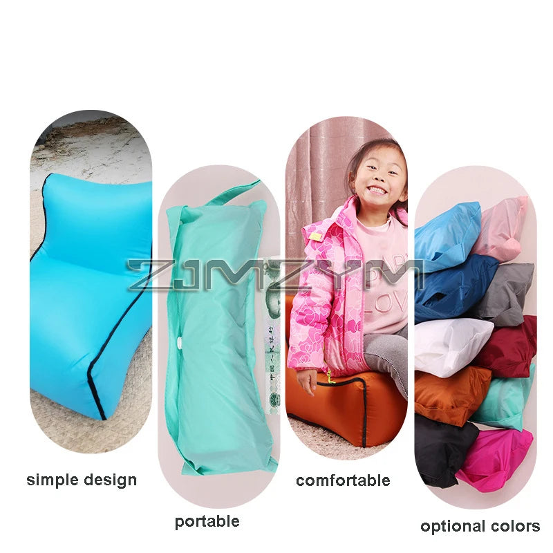 Canapé gonflable compact usage camping