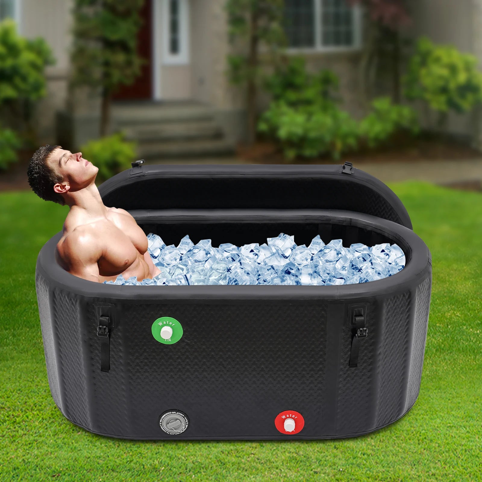 Baignoire gonflable de glace grand format vue d'ensemble