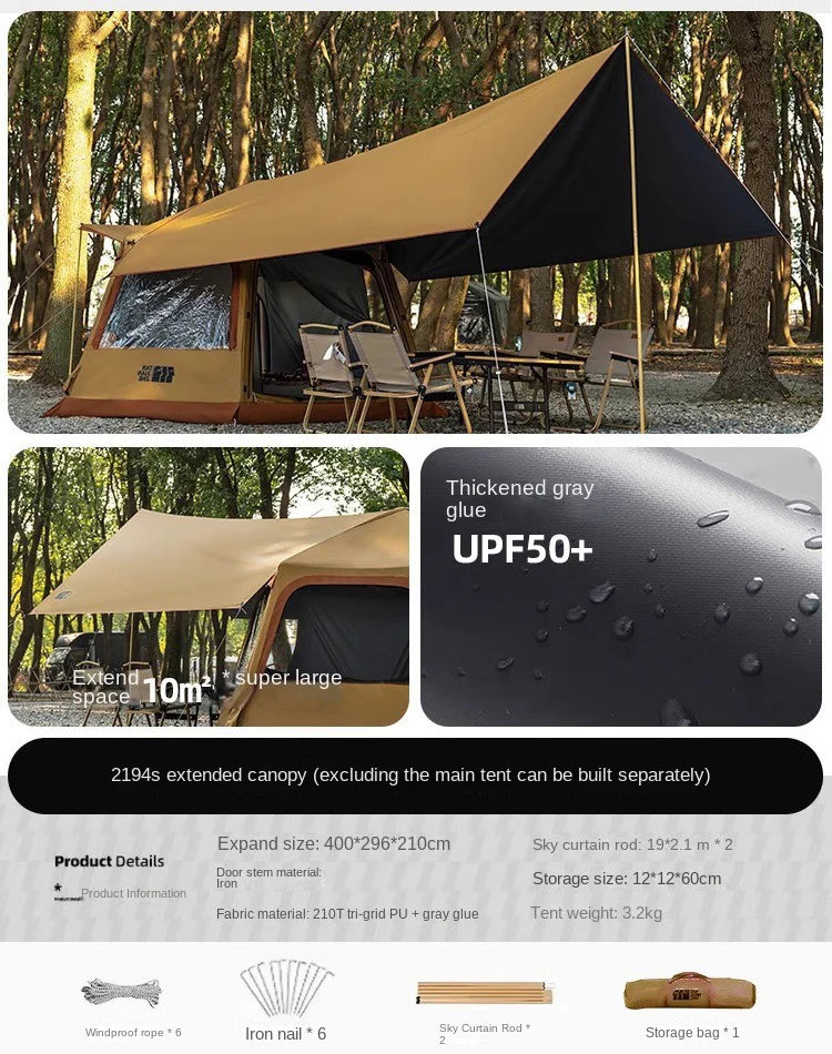Détails valve gonflage colonnes air tente camping
