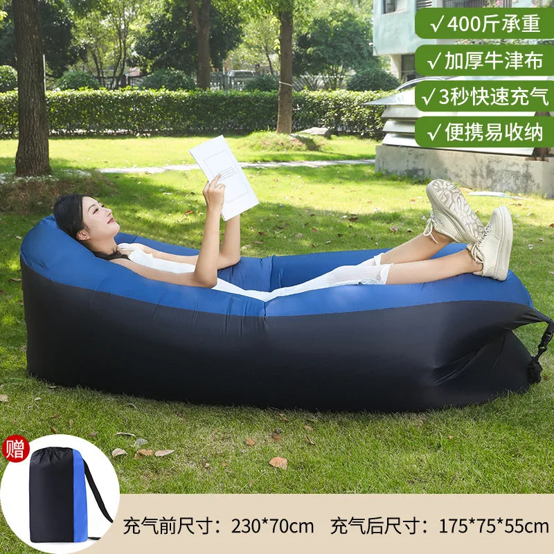 Canapé Gonflable Pliable Imperméable Voyage - présentation du confort d'assise