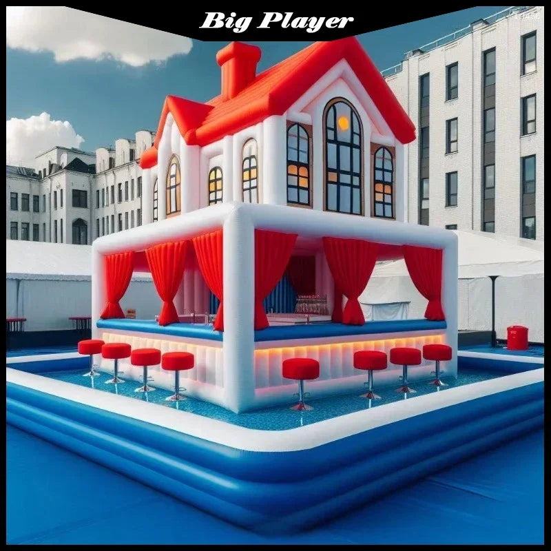 Siège flottant gonflable attaché au bar de piscine